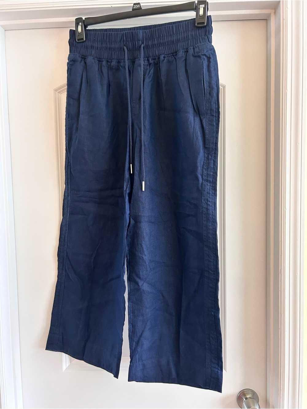 Quince European Linen Wide-Leg Pants drawstring elastic waist